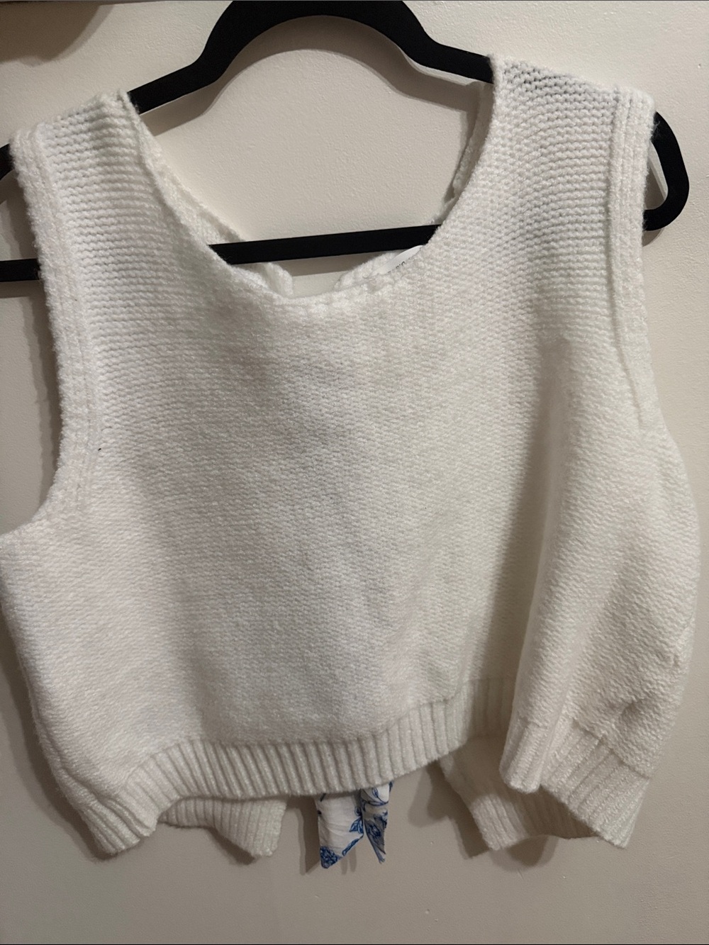 Altar'd State White Knit Sleeveless Sweater Vest